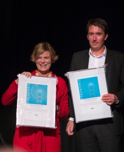 Vinnerne av Fyrlyktprisen 2014 Kirsti Kierulf, KS og Kjetil Århus, Bergen kommune
